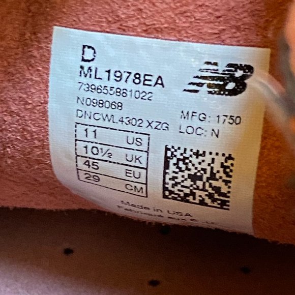 New Balance 1978 Mens Size 11 Made in USA ML1978HB RED / SALMON Lightly Used - Picture 2 of 7